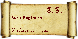 Baku Boglárka névjegykártya
